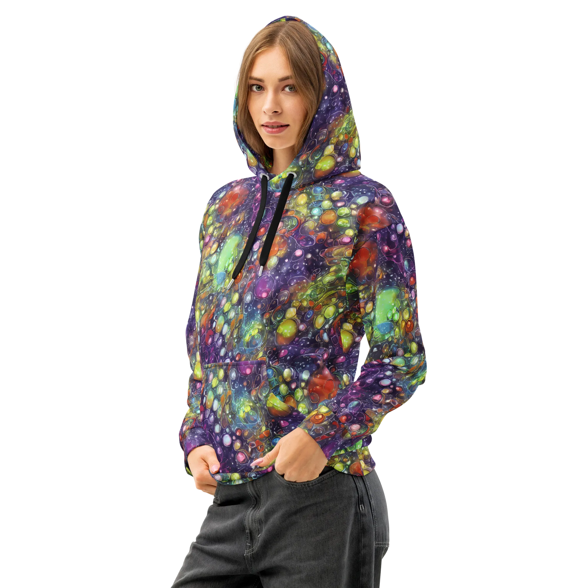 Galactic Nectar on Cotton Hoodie — Left Front