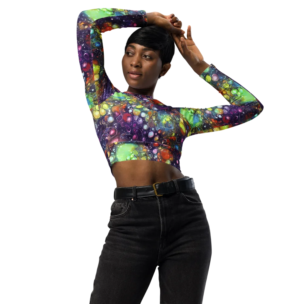 Galactic Nectar on Long Sleeve Crop Top — Front