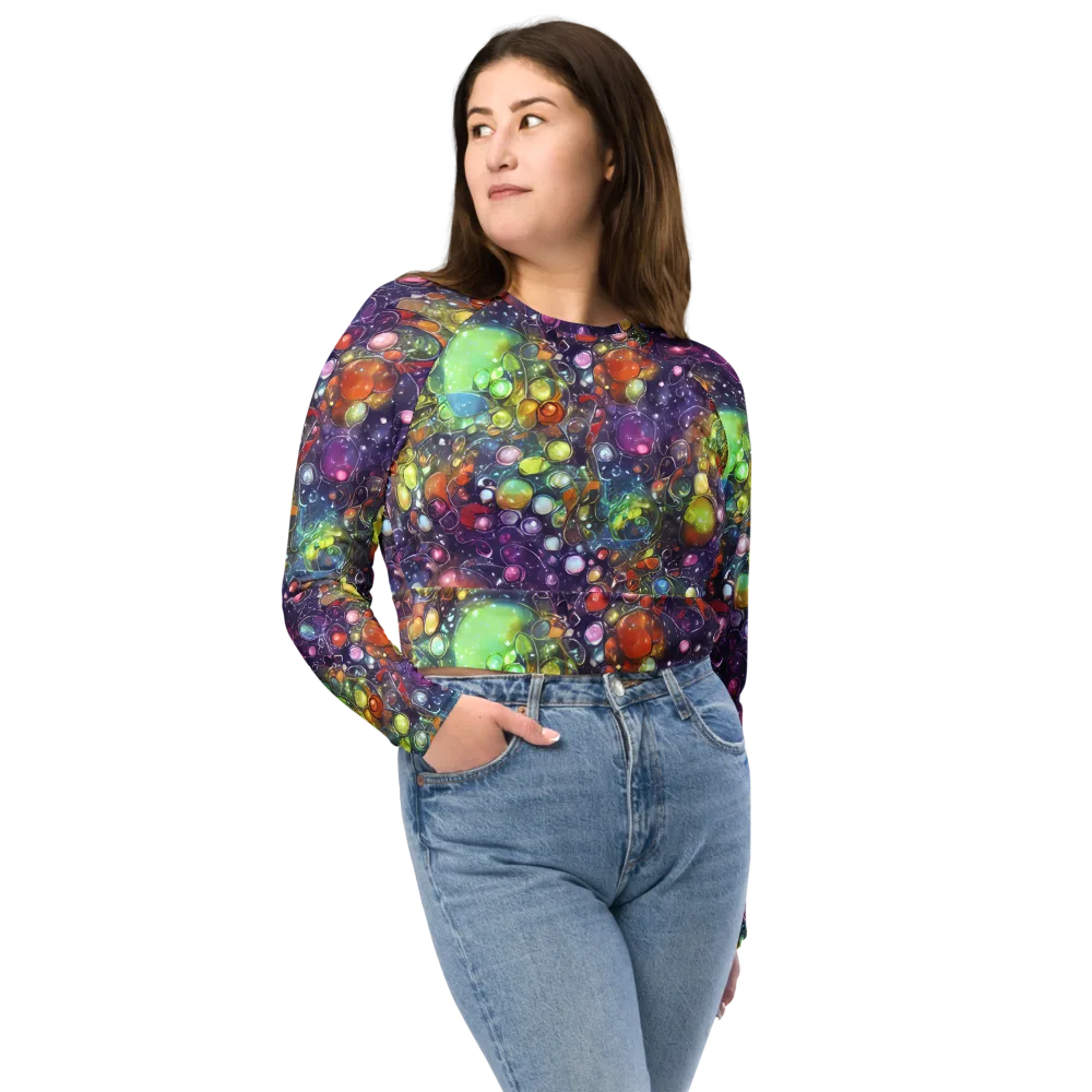 Galactic Nectar on Long Sleeve Crop Top — Front