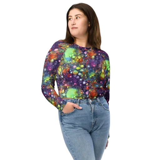 Galactic Nectar on a Long Sleeve Crop Top