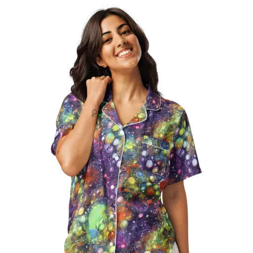 Galactic Nectar on a Women's Short Sleeve Pajama Top