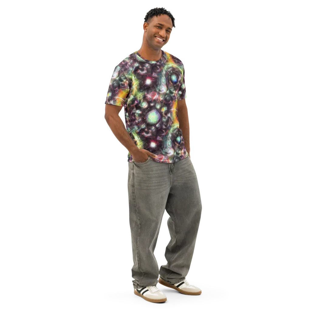 Opal Afterdark on Men's Cotton Crew Neck T-Shirt — Right Front