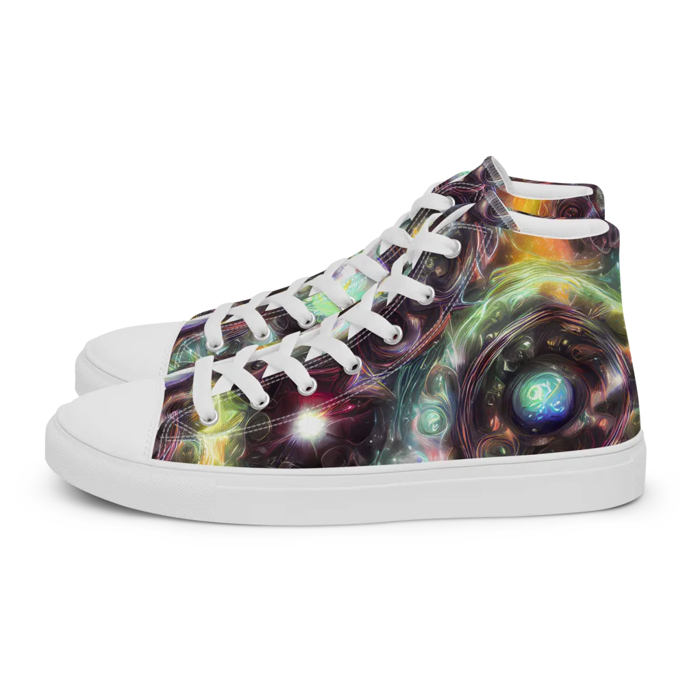 Opal Afterdark on Men's High Top Canvas Shoes — Left