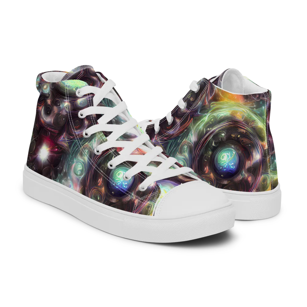 Opal Afterdark on Men's High Top Canvas Shoes — Right