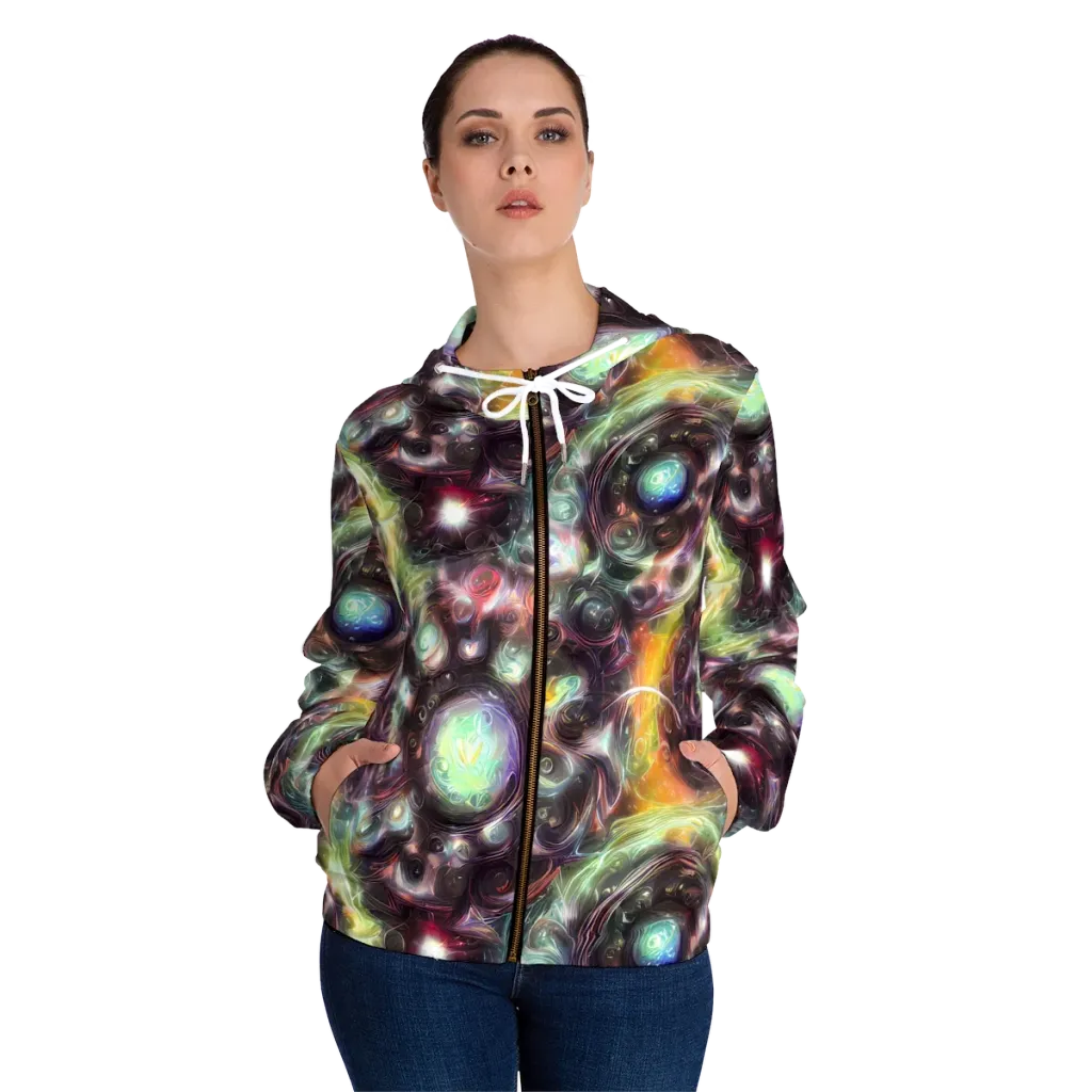 Opal Afterdark on Women's Full-Zip Hoodie — Front On Person