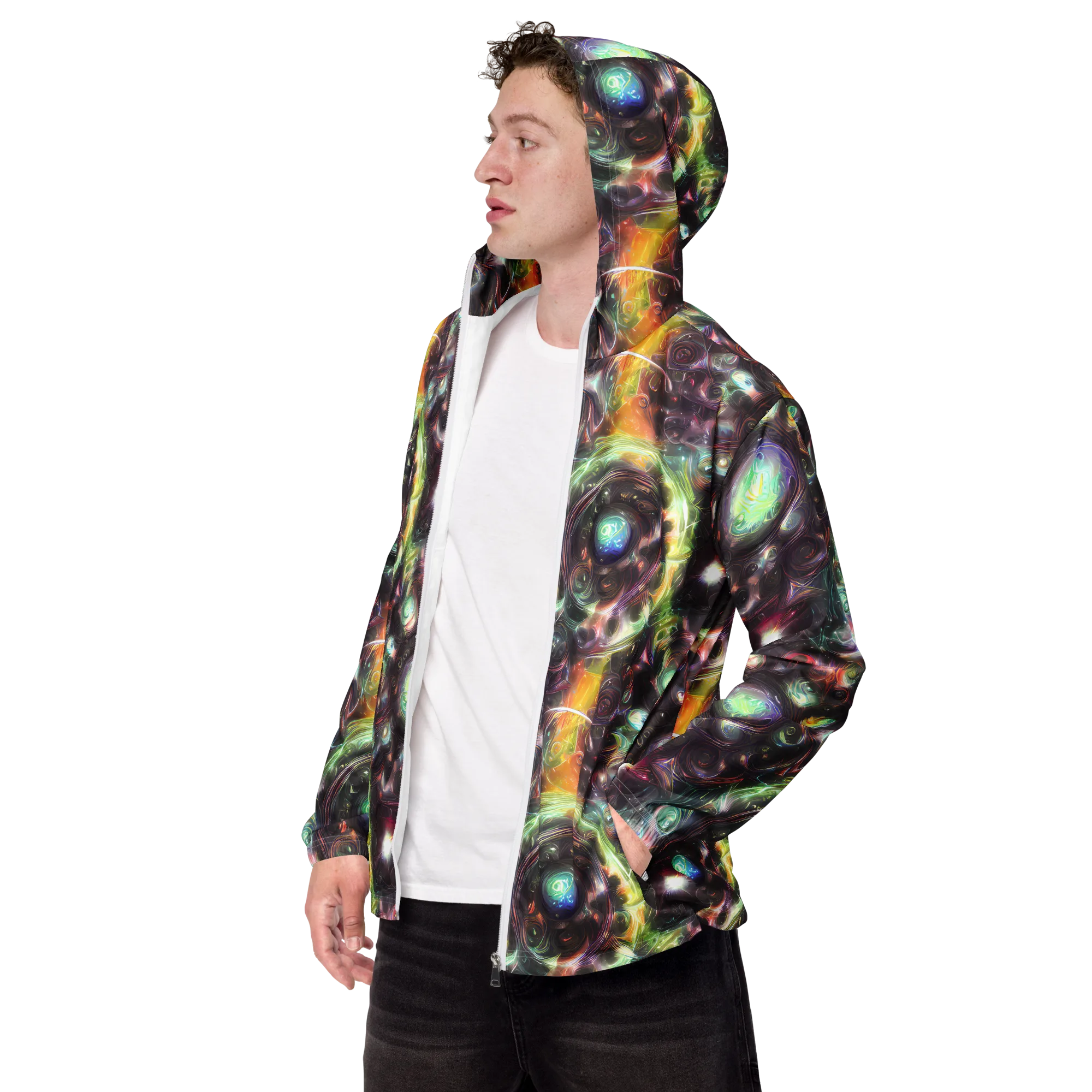 Opal Afterdark on Men's Windbreaker — Left Front