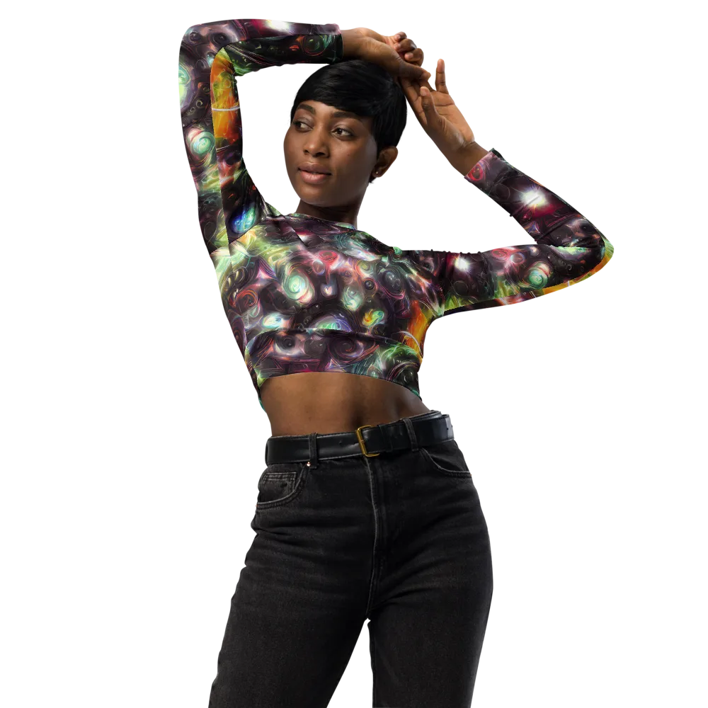 Opal Afterdark on Long Sleeve Crop Top — Front