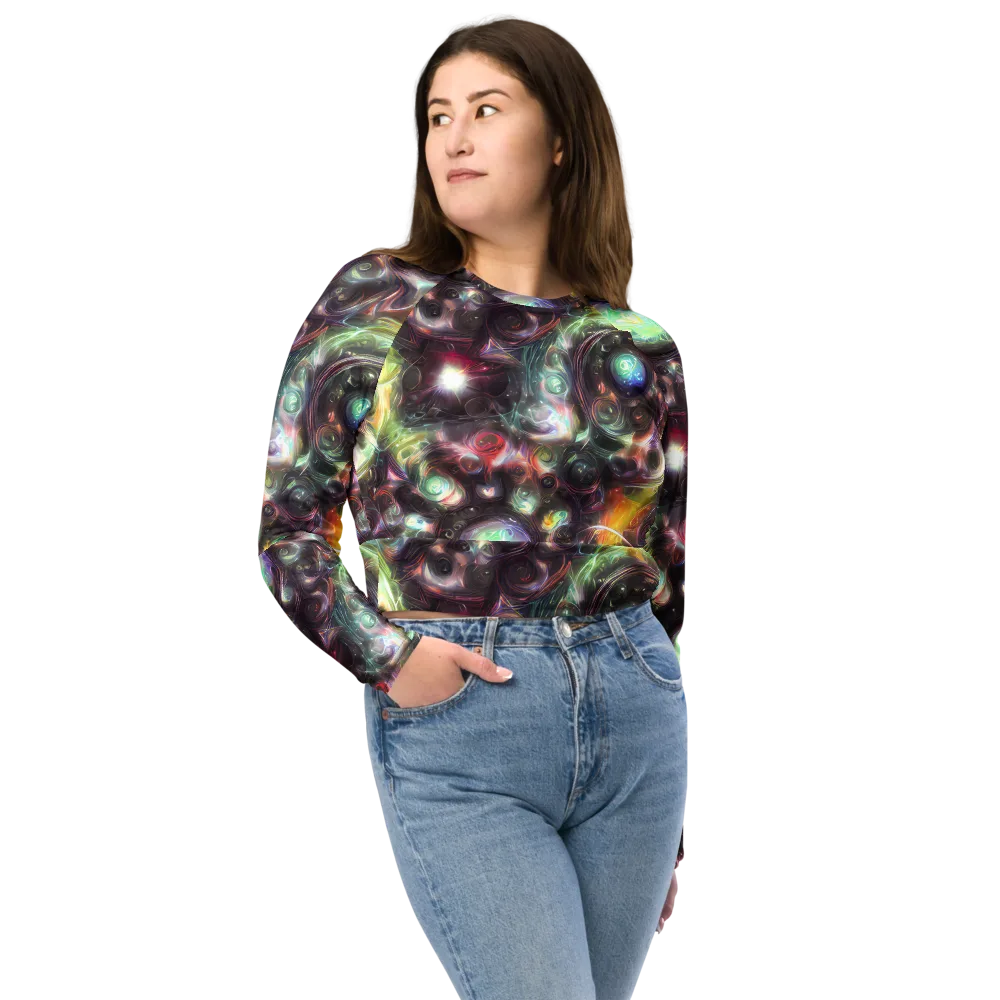 Opal Afterdark on Long Sleeve Crop Top — Front