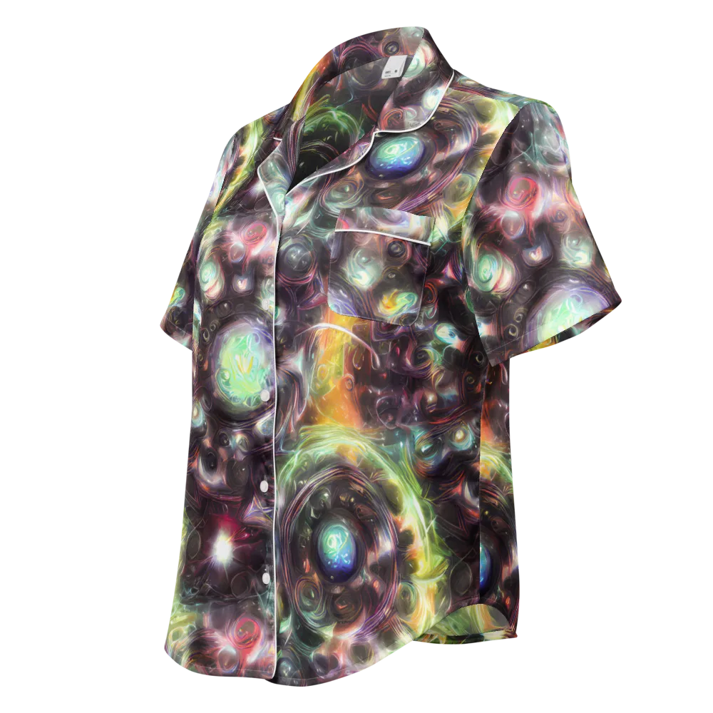 Opal Afterdark on Women's Short Sleeve Pajama Top — Left Front