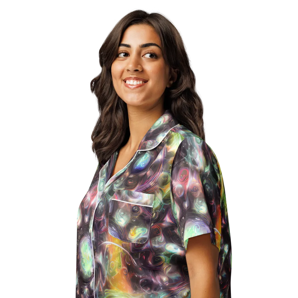 Opal Afterdark on Women's Short Sleeve Pajama Top — Left Front