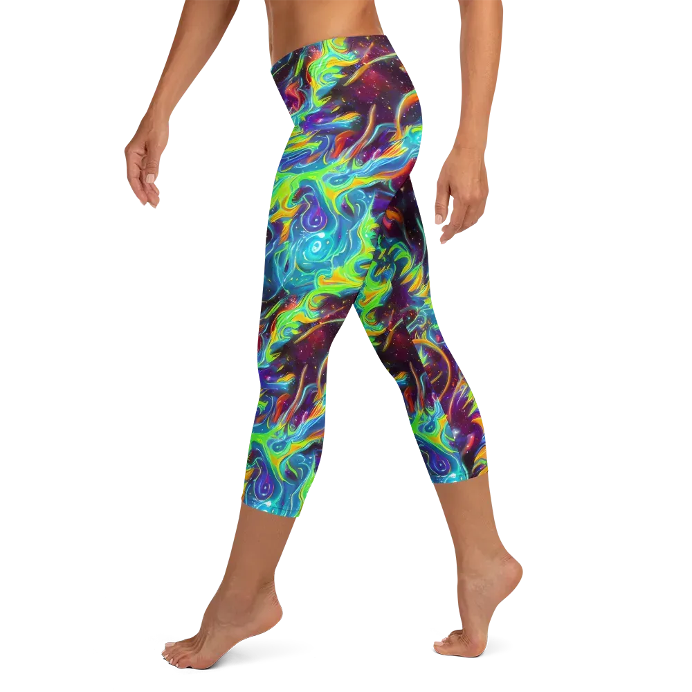 Nova Ribbons on Capri Leggings — Left