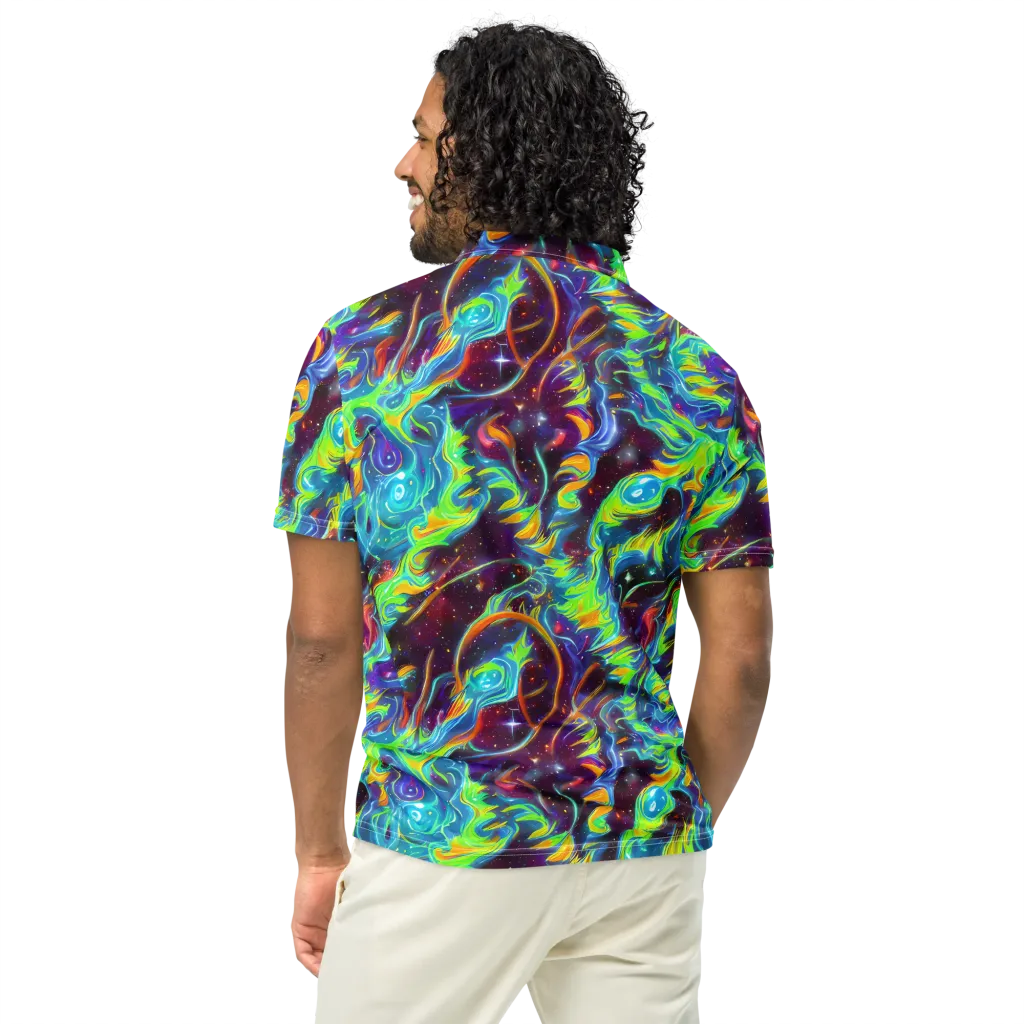 Nova Ribbons on Men's Slim Fit Polo Shirt — Back