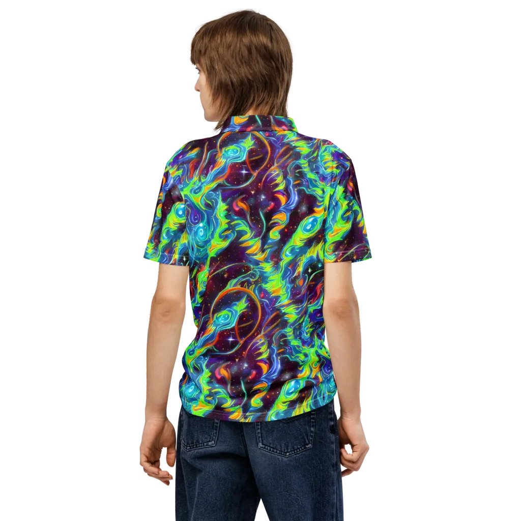 Nova Ribbons on Men's Slim Fit Polo Shirt — Back