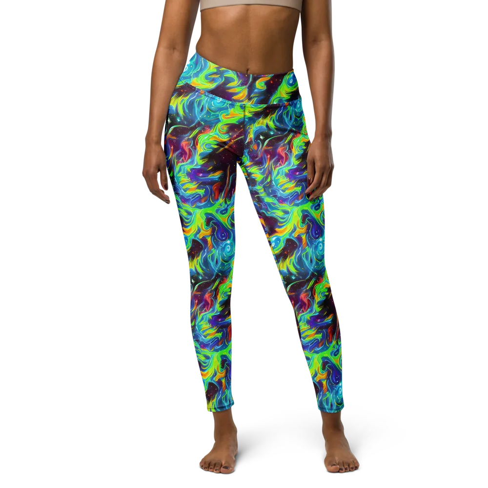 Nova Ribbons on Yoga Leggings — Front