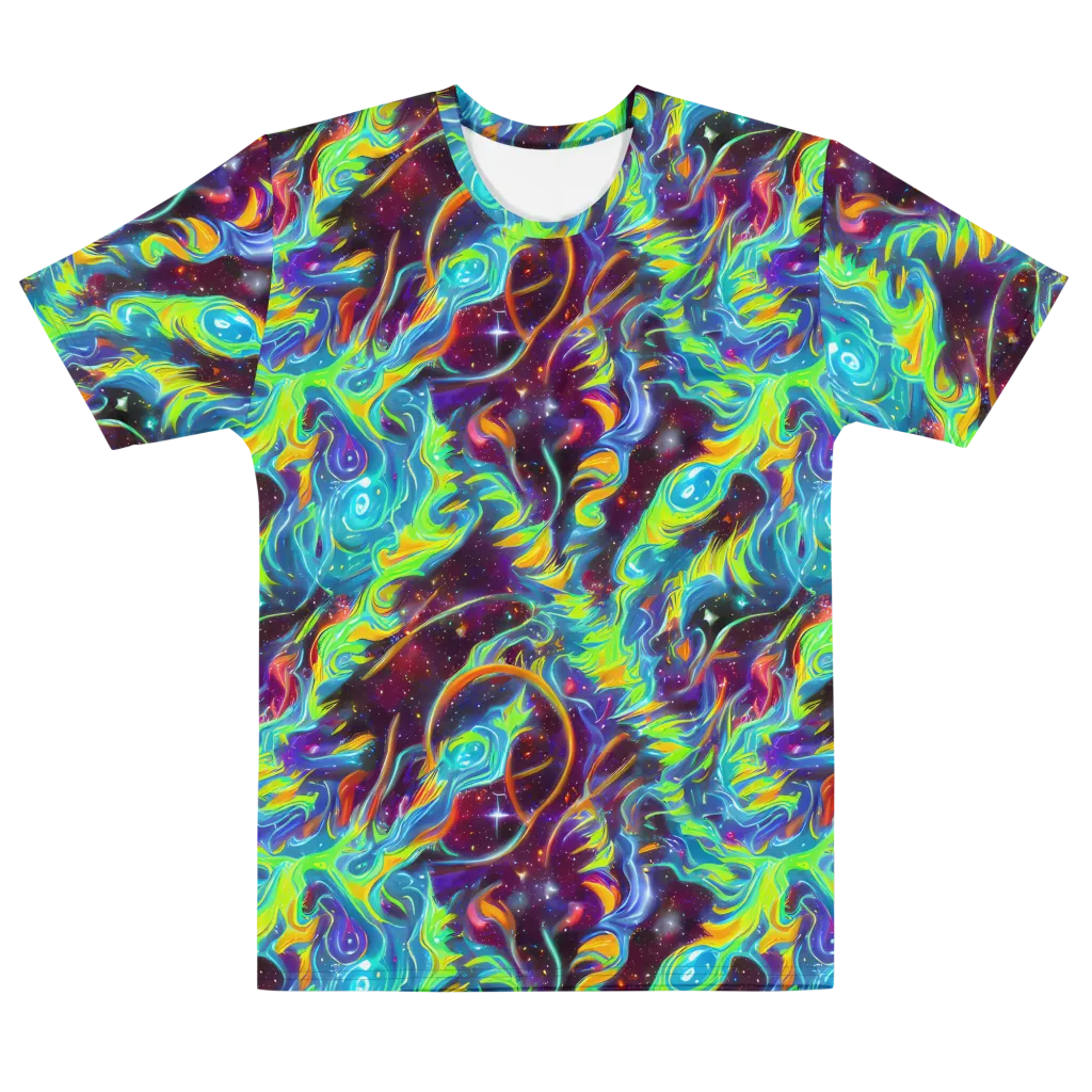 Nova Ribbons on Men's Cotton Crew Neck T-Shirt — Front