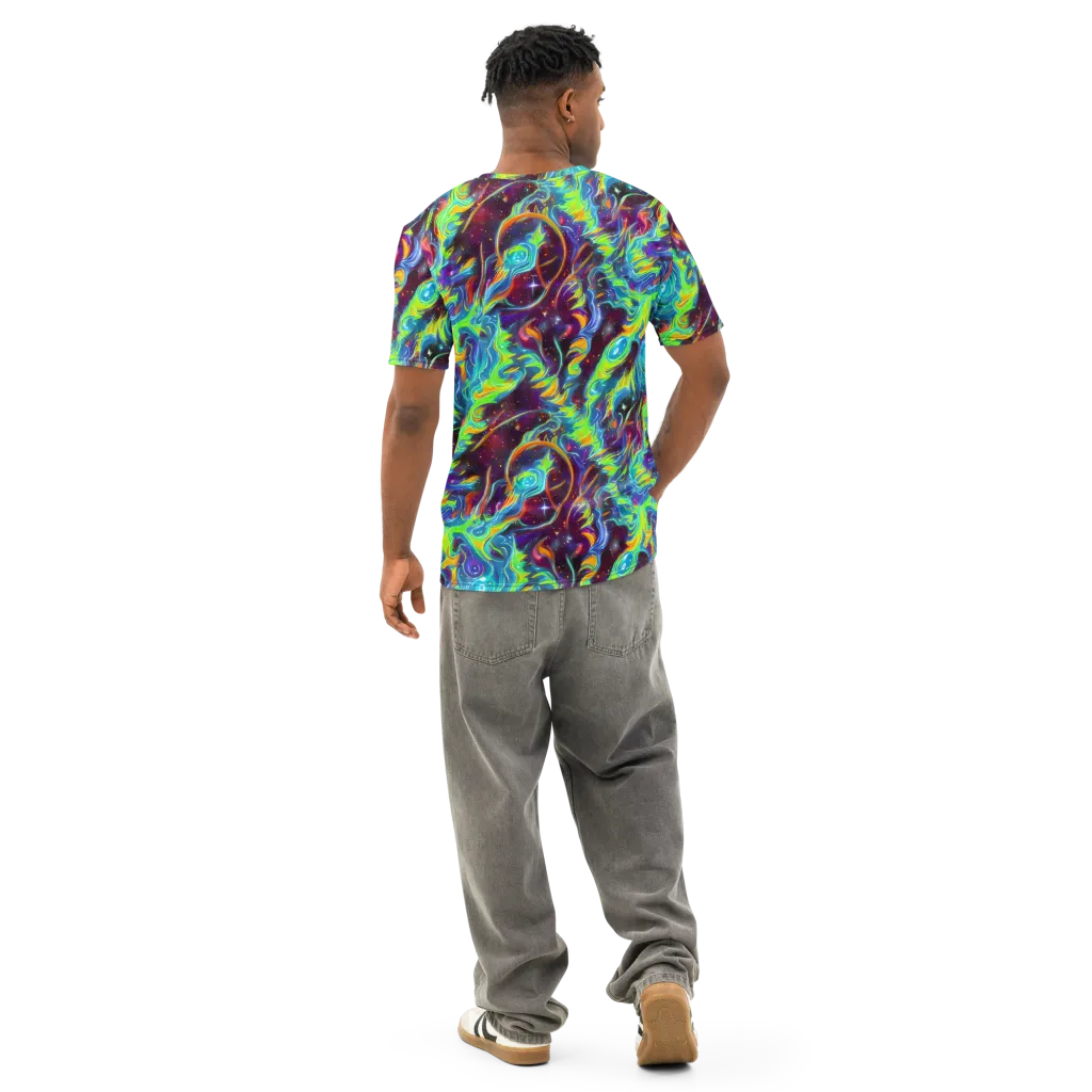 Nova Ribbons on Men's Cotton Crew Neck T-Shirt — Back