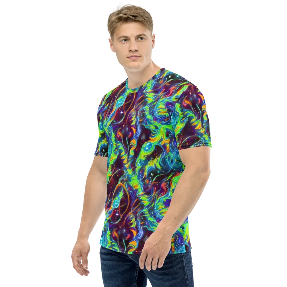 Nova Ribbons on Men's Crew Neck T-Shirt — Left