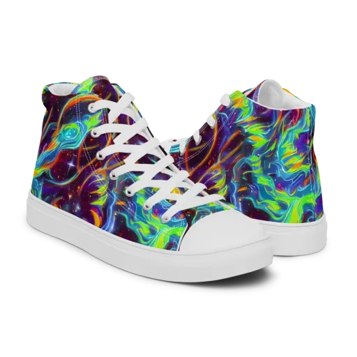 Nova Ribbons on a Men's High Top Canvas Shoes