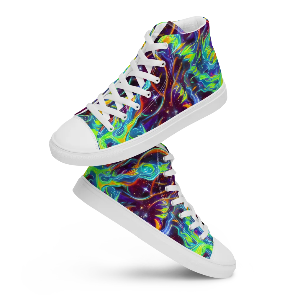 Nova Ribbons on Men's High Top Canvas Shoes — Front