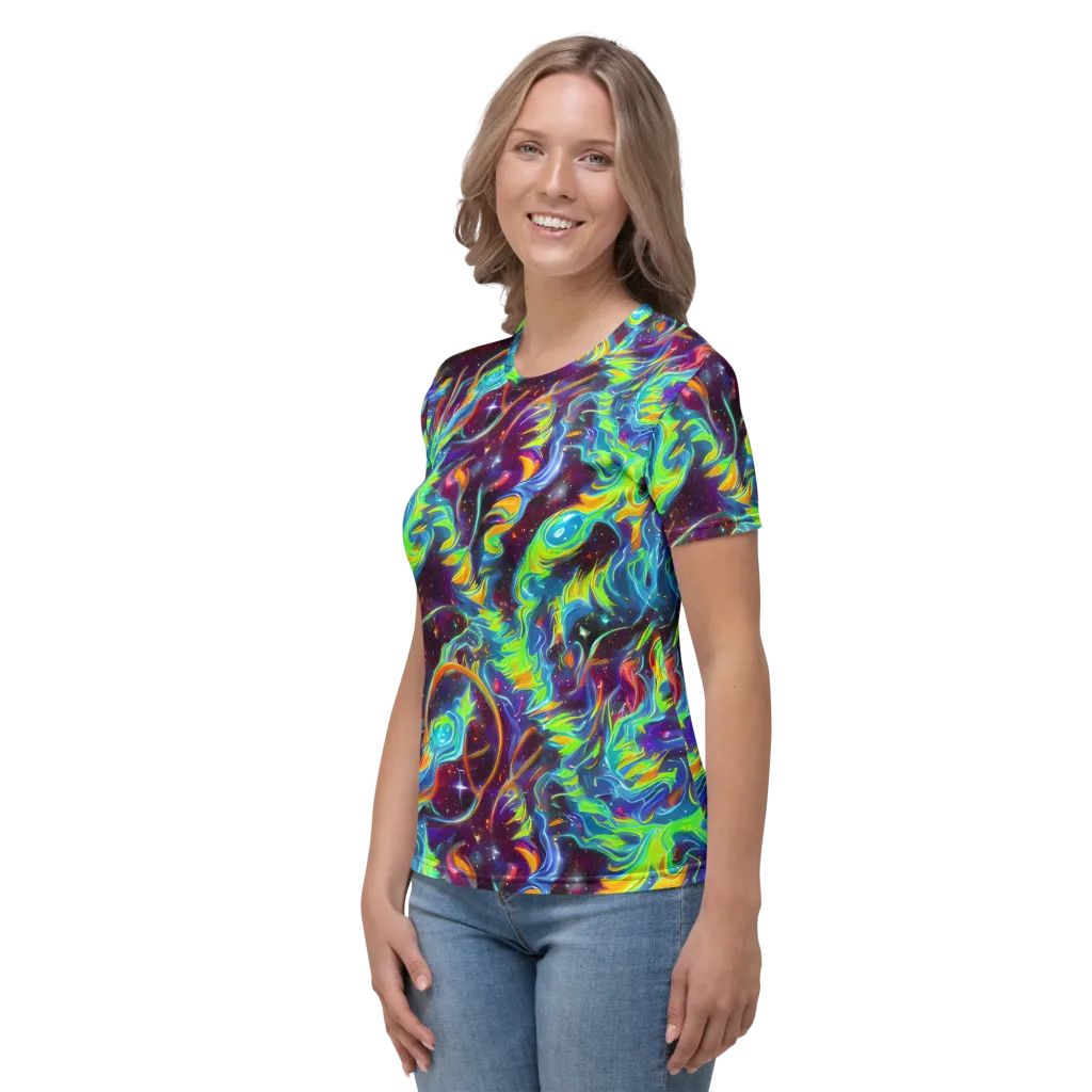 Nova Ribbons on Women's Crew Neck T-Shirt — Left