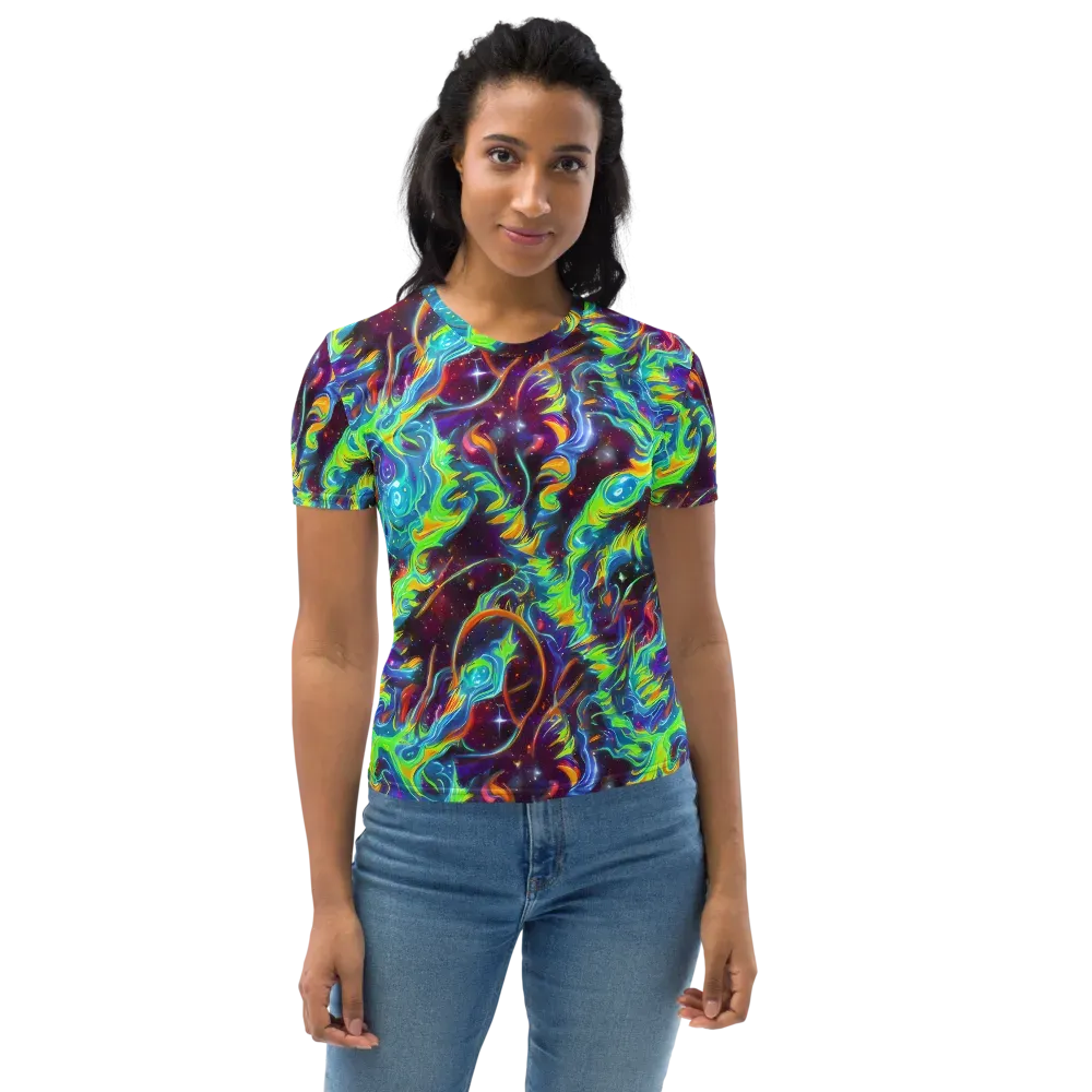 Nova Ribbons on Women's Crew Neck T-Shirt — Front
