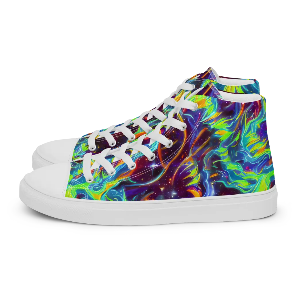 Nova Ribbons on Women's High Top Canvas Shoes — Left