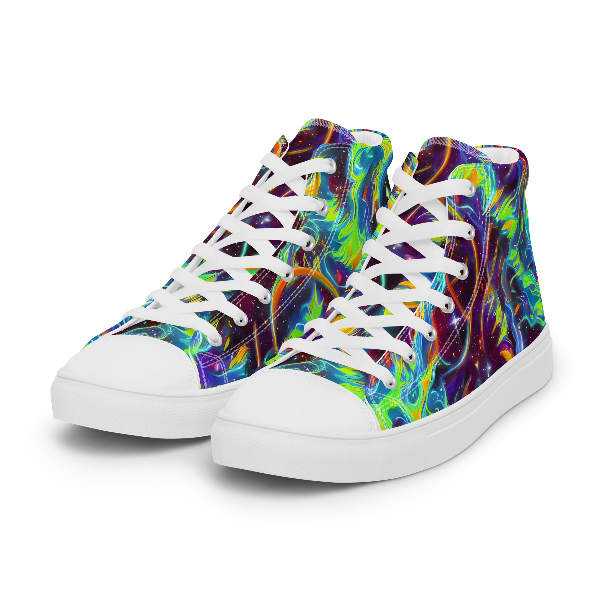 Nova Ribbons on Women's High Top Canvas Shoes — Left Front