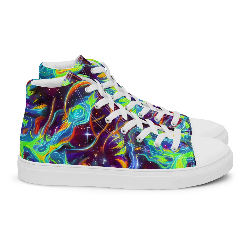 Nova Ribbons on Women's High Top Canvas Shoes — Right