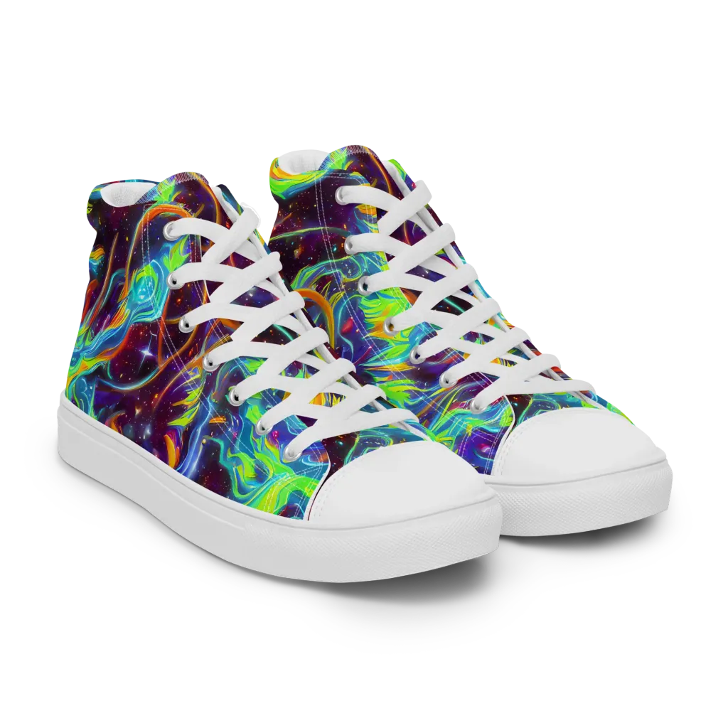 Nova Ribbons on Women's High Top Canvas Shoes — Right Front