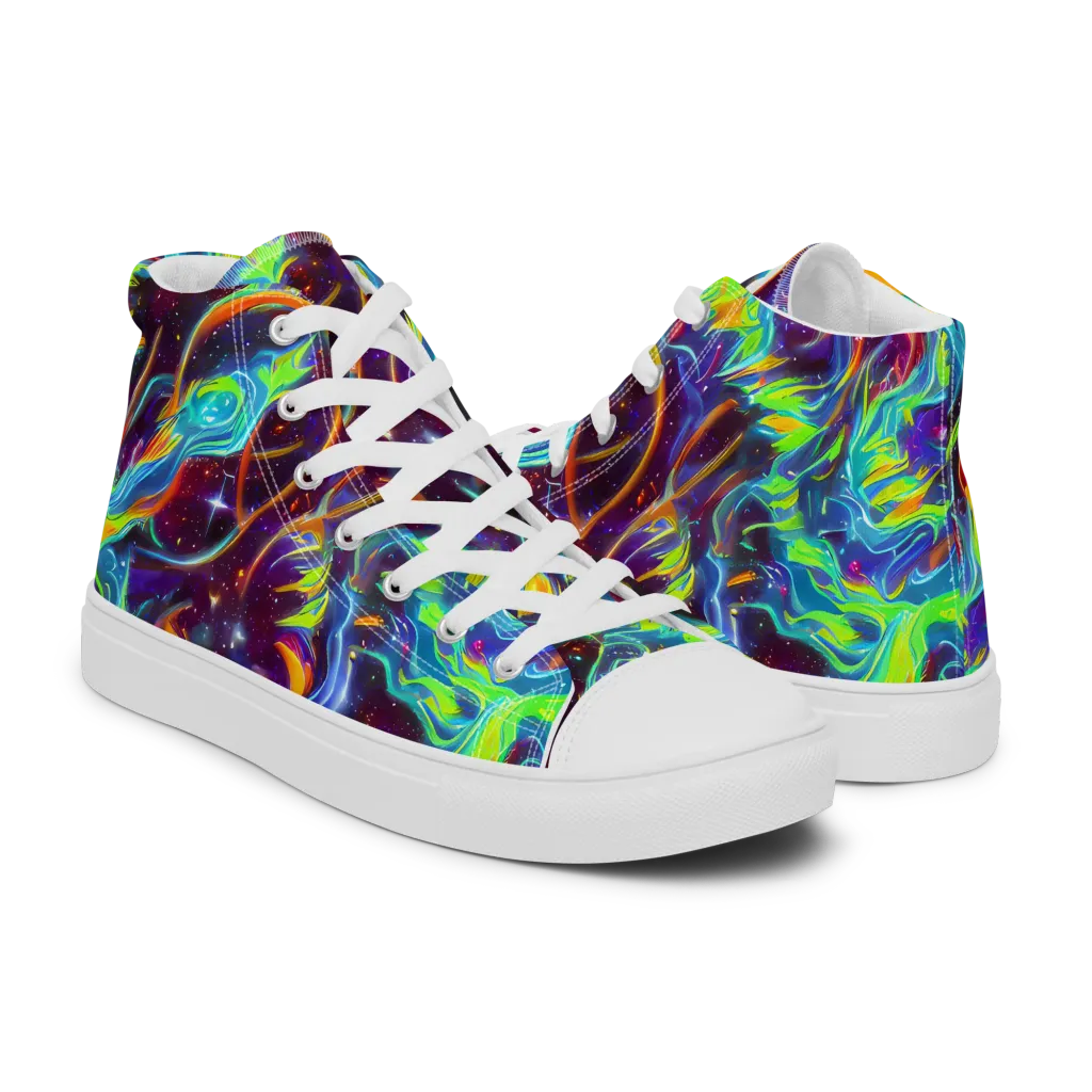 Nova Ribbons on Women's High Top Canvas Shoes — Right