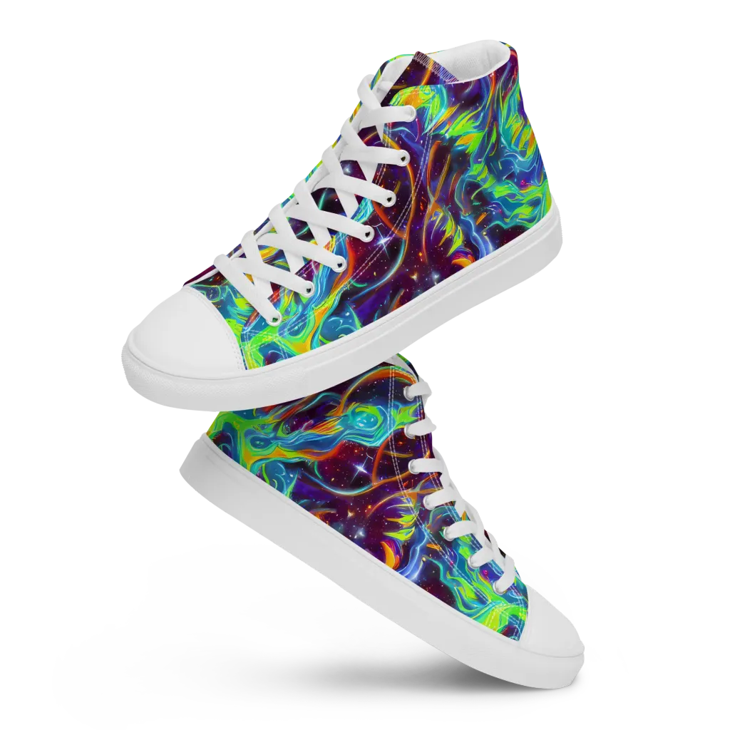 Nova Ribbons on Women's High Top Canvas Shoes — Front