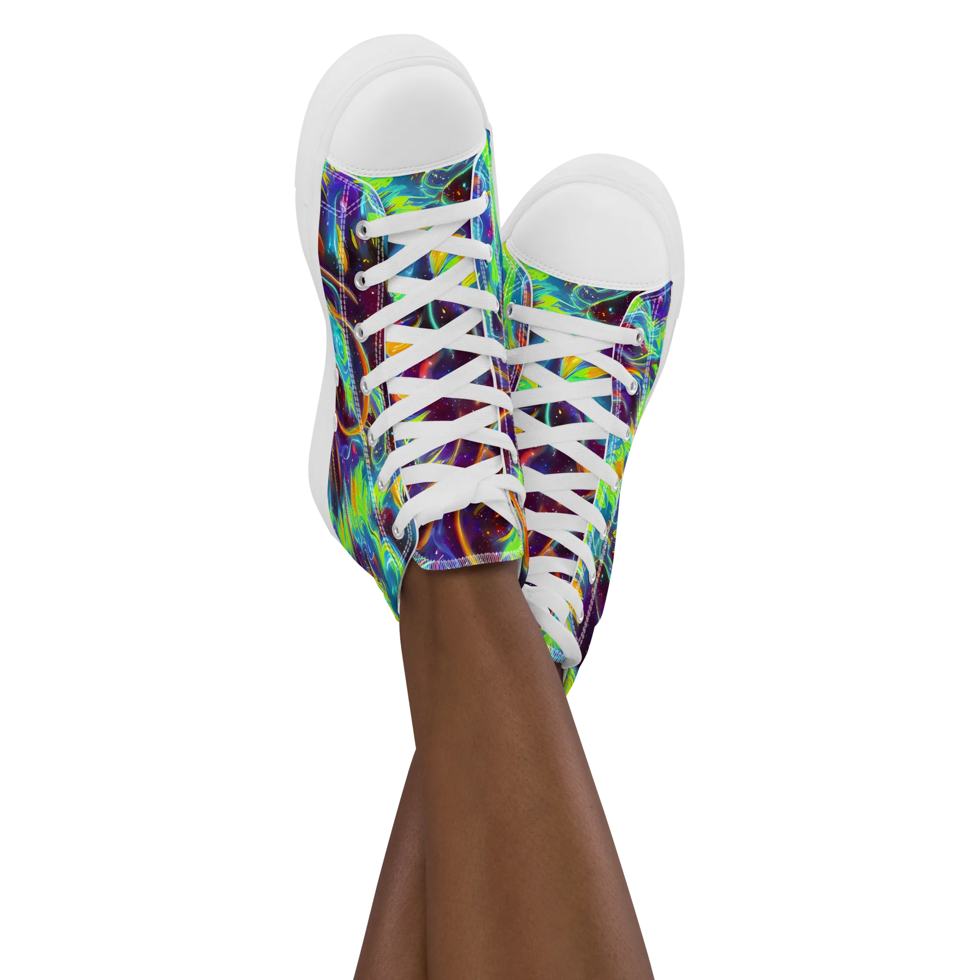 Nova Ribbons on Women's High Top Canvas Shoes — Front
