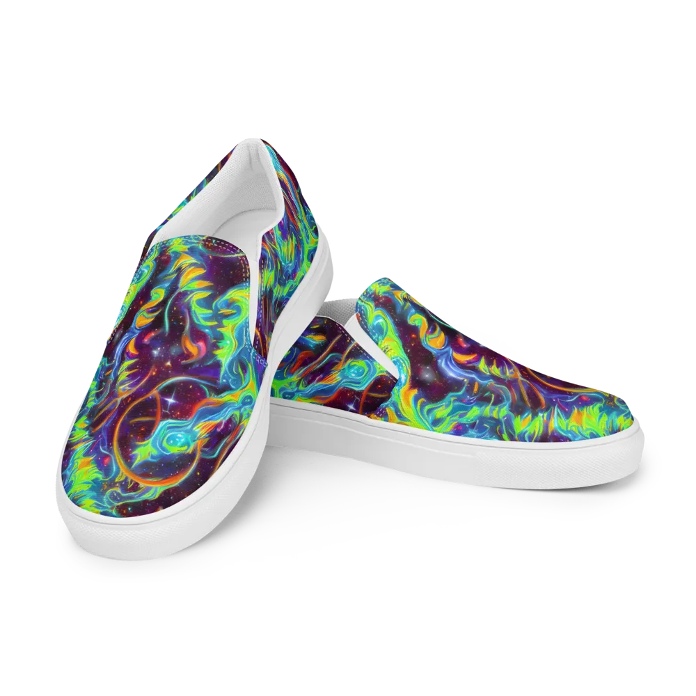 Nova Ribbons on Men's Slip-On Canvas Shoes — Left Front