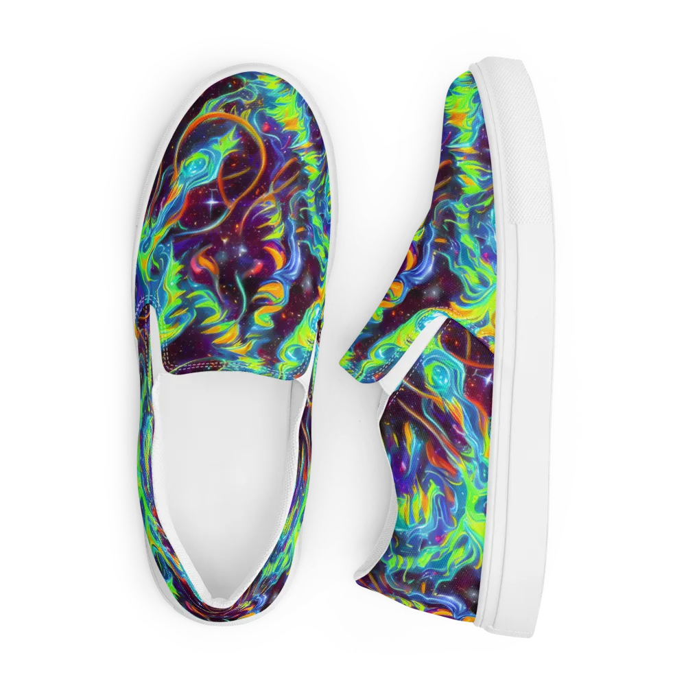 Nova Ribbons on Men's Slip-On Canvas Shoes — Front