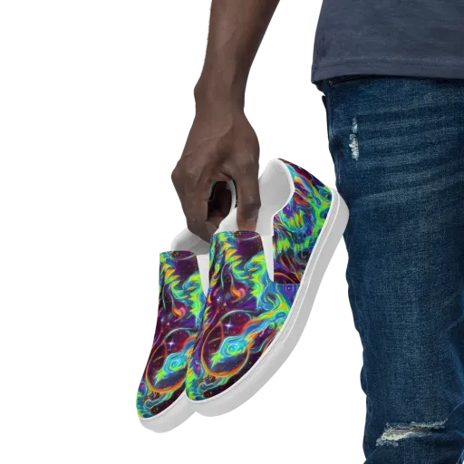 Nova Ribbons on a Men's Slip-On Canvas Shoes
