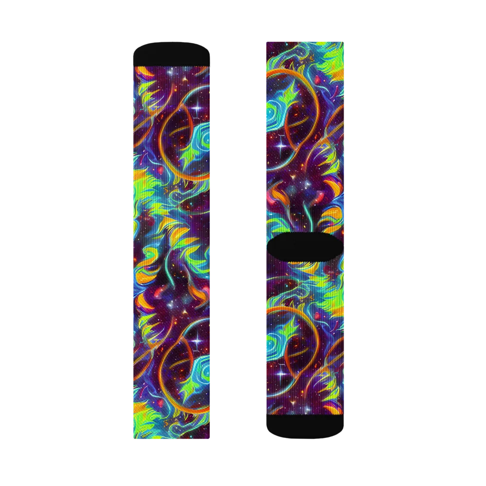 Nova Ribbons on Socks — Left Sock
