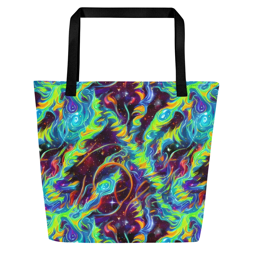 Nova Ribbons on Large Tote Bag W/ Pocket — Front