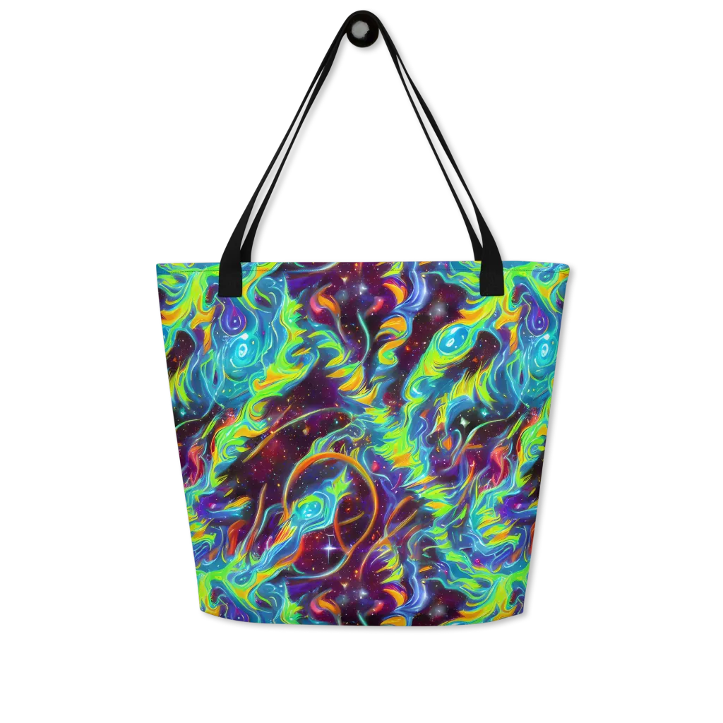 Nova Ribbons on Large Tote Bag W/ Pocket — Front