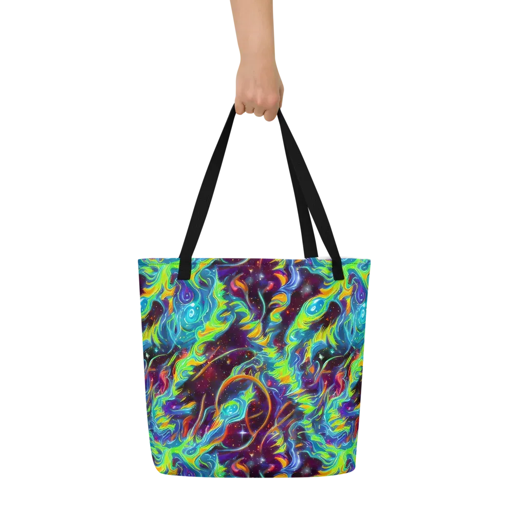 Nova Ribbons on Large Tote Bag W/ Pocket — Front