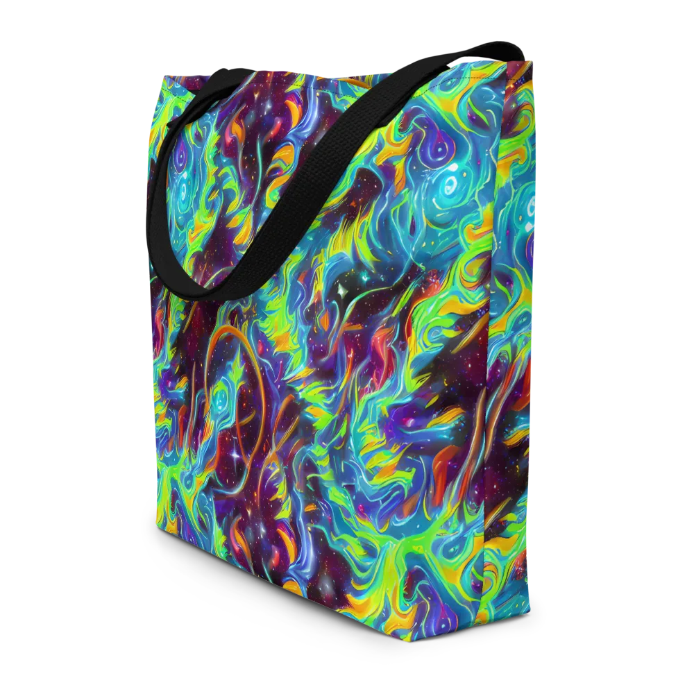 Nova Ribbons on Large Tote Bag W/ Pocket — Front
