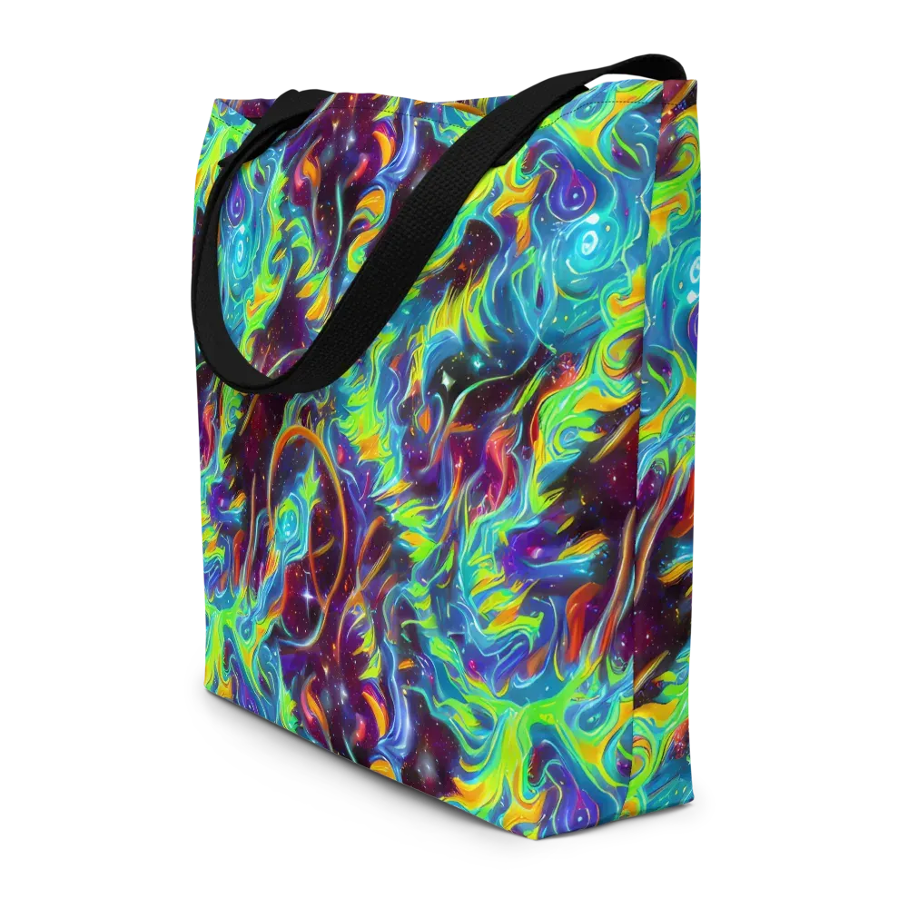 Nova Ribbons on Large Tote Bag W/ Pocket — Front