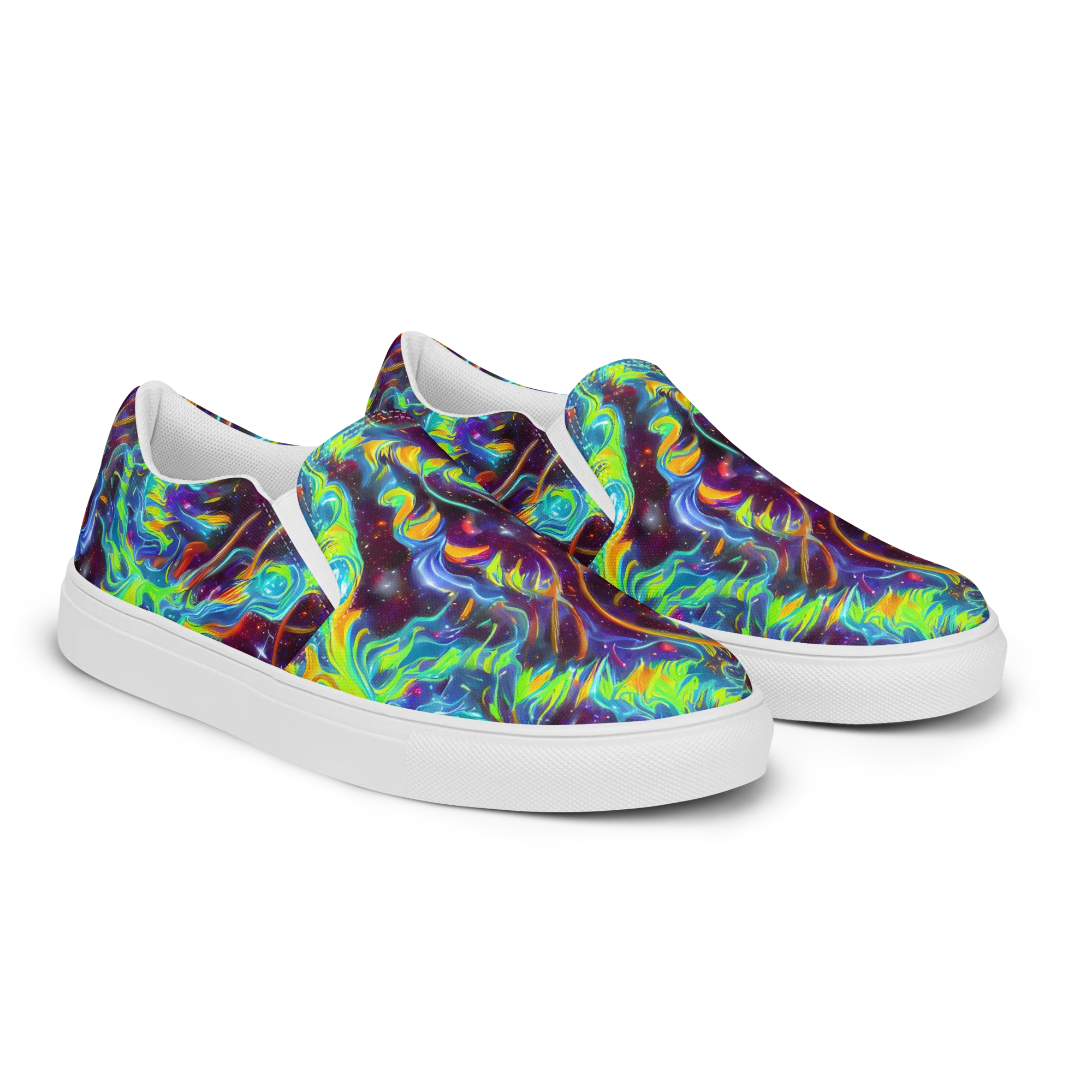 Nova Ribbons on Women's Slip-On Canvas Shoes — Right Front