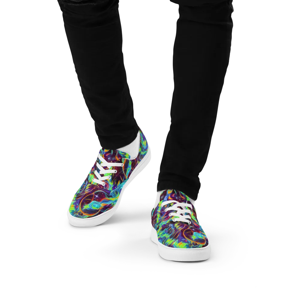 Nova Ribbons on Men's Lace-Up Canvas Shoes — Front