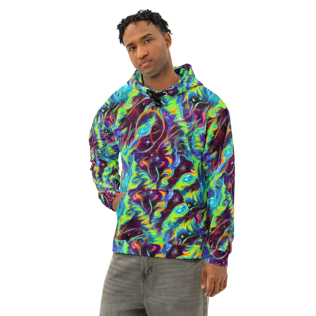 Nova Ribbons on Cotton Hoodie — Left Front