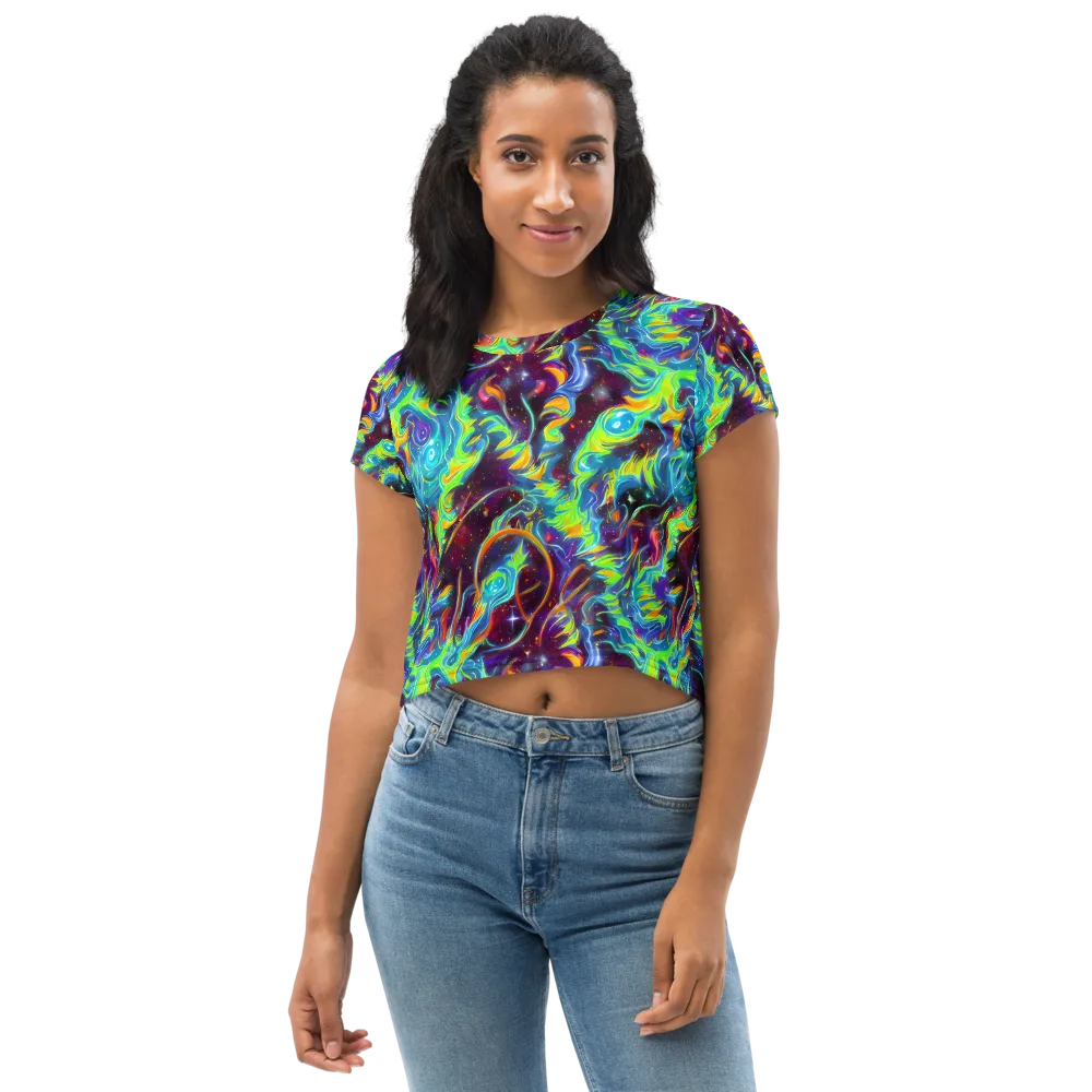Nova Ribbons on Crop Tee — Front