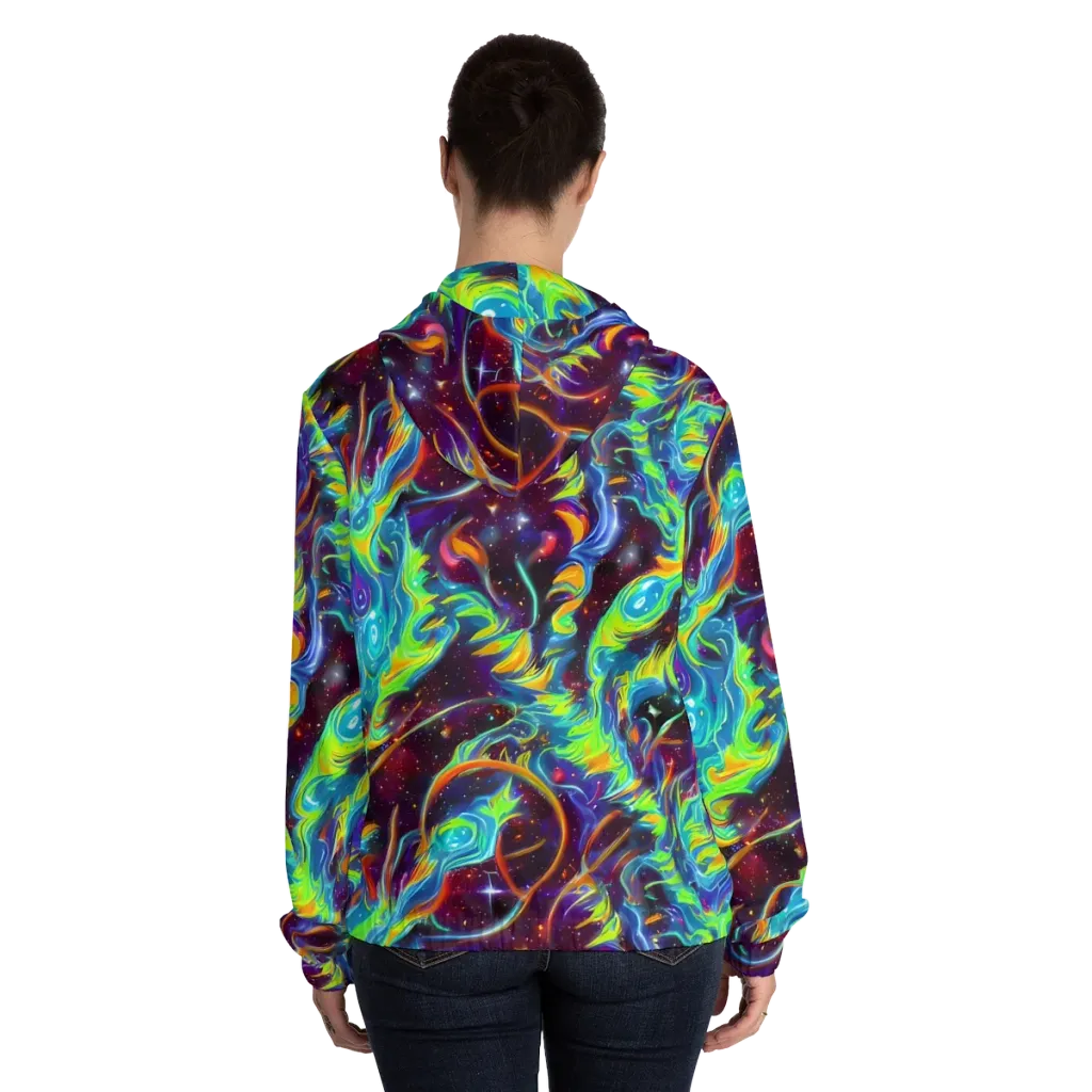 Nova Ribbons on Women's Full-Zip Hoodie — Back On Person