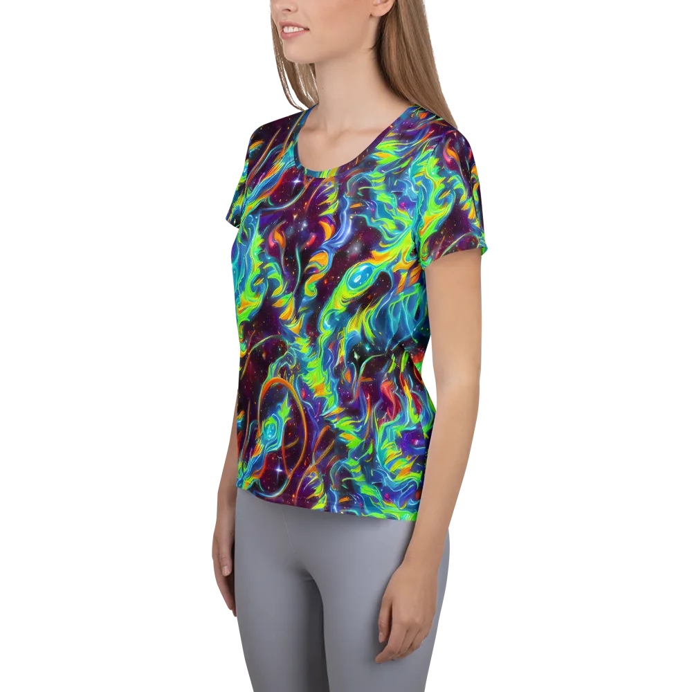 Nova Ribbons on Women's Athletic T-Shirt — Left