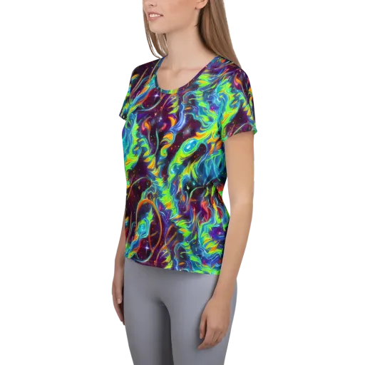 Nova Ribbons on a Women's Athletic T-Shirt