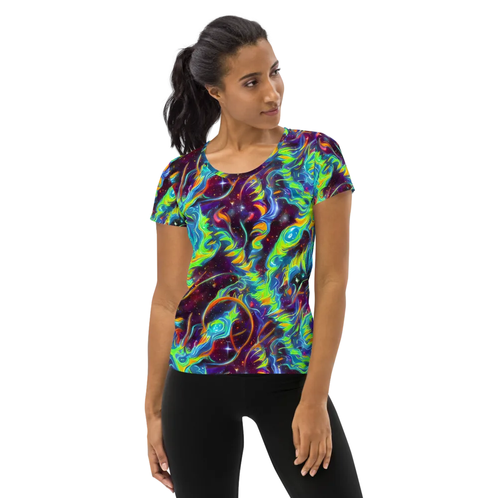 Nova Ribbons on Women's Athletic T-Shirt — Front