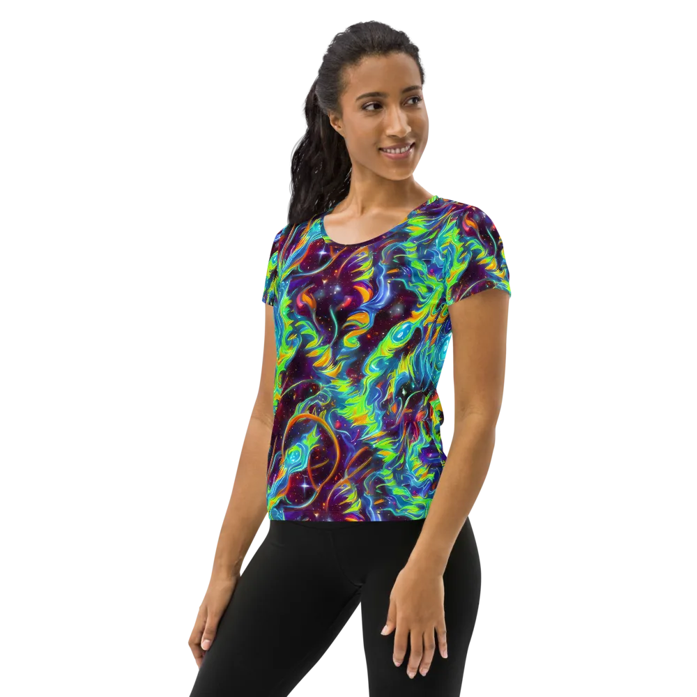 Nova Ribbons on Women's Athletic T-Shirt — Left